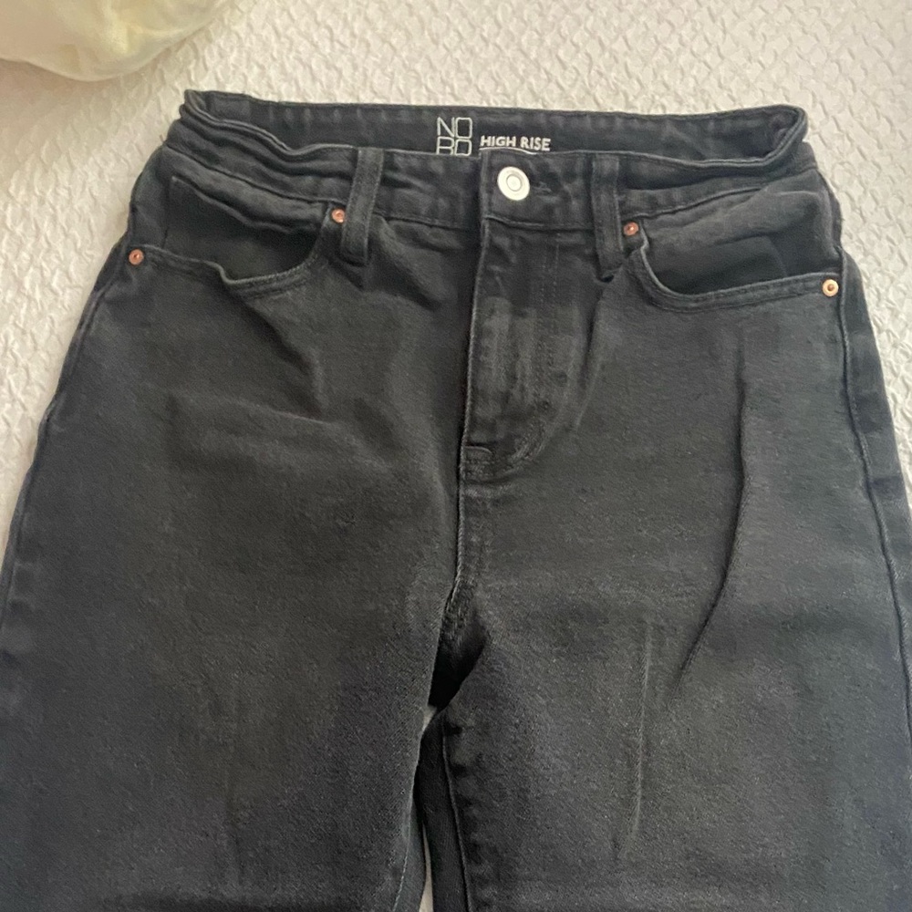 black high rise mom jeans